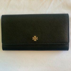 Tory Burch Envelope Continental Leather Wallet